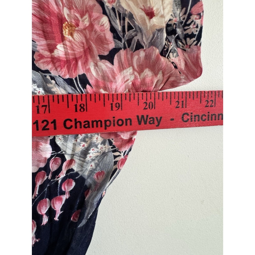 Vintage Hand Sewn Floral Dress Flared Roses Retro Women's Medium - Picture 7 of 8